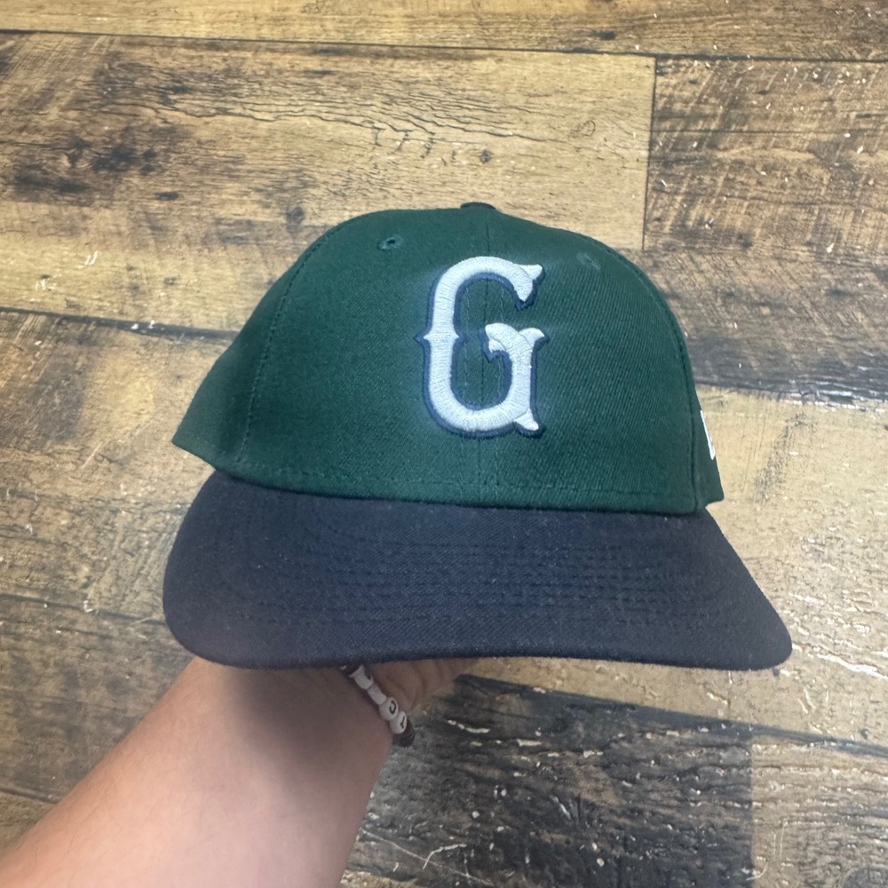 New Era 59FIFTY Green Black Fitted Hat Size 7 G Logo‎ MiLB Minor League Baseball